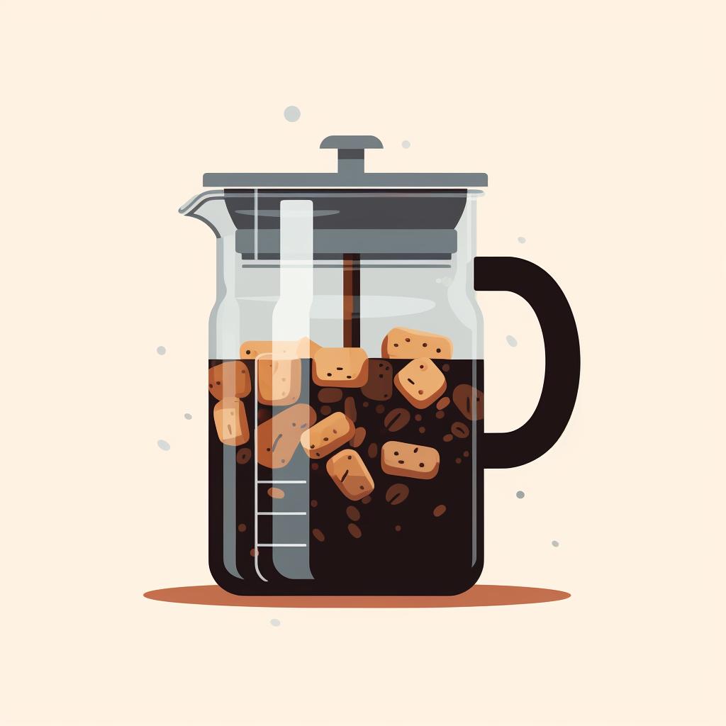 Straining cold brew coffee